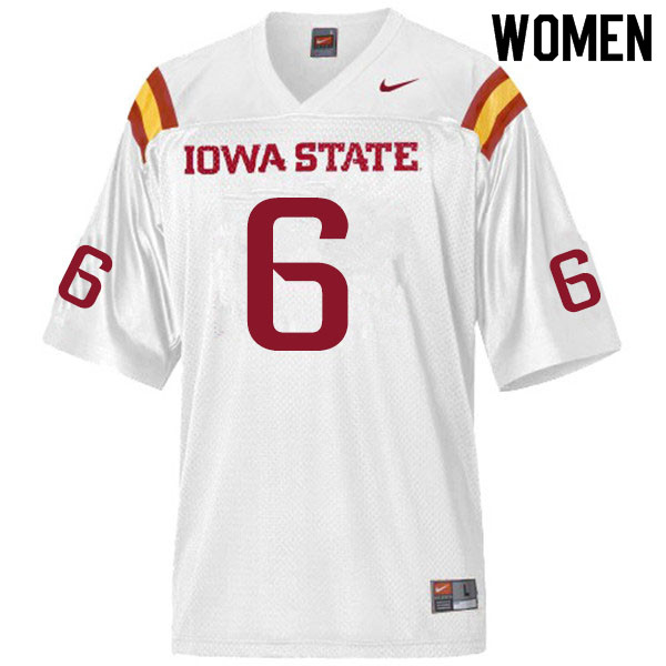 Women #6 Rory Walling Iowa State Cyclones College Football Jerseys Sale-White - Click Image to Close